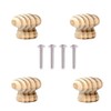 SISI UK Wooden Door Knobs 30mm Natural Wood Drawer Handle