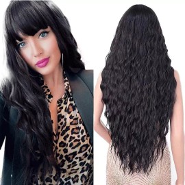 Meng Wei Pullover De Pelo Largo Rizado Natural Con Flequillo