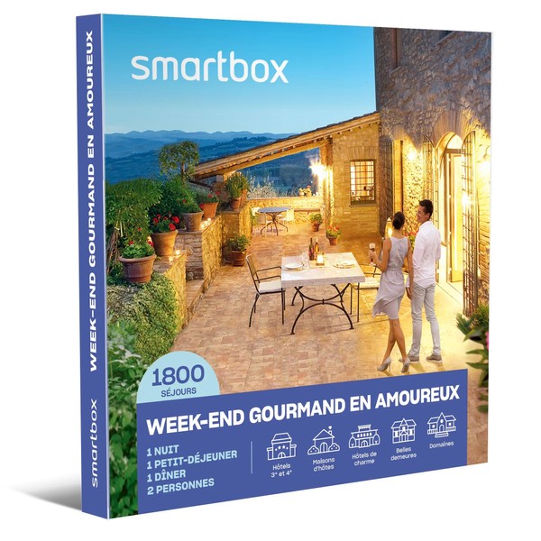 SMARTBOX - Coffret Cadeau Couple - Idée cadeau original : Weekend romantique et gourmand pour un moment à deux inoubliable