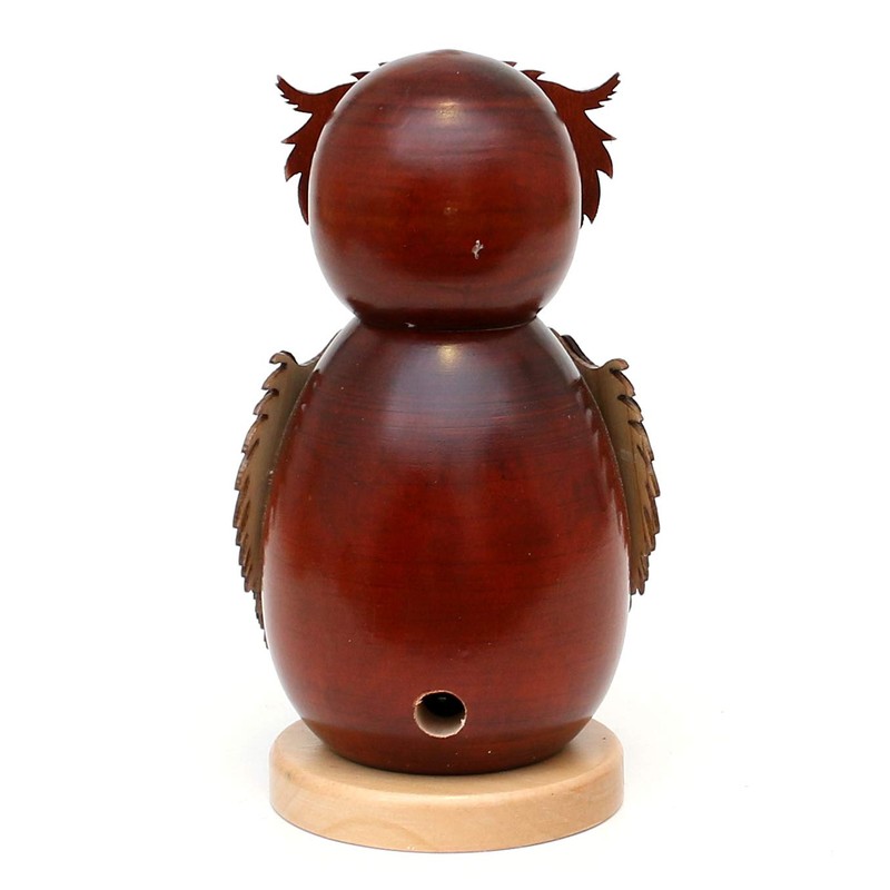 Dekohelden24 Beautiful Wooden Incense Figurine Owl Brown L/W/H: 8 x