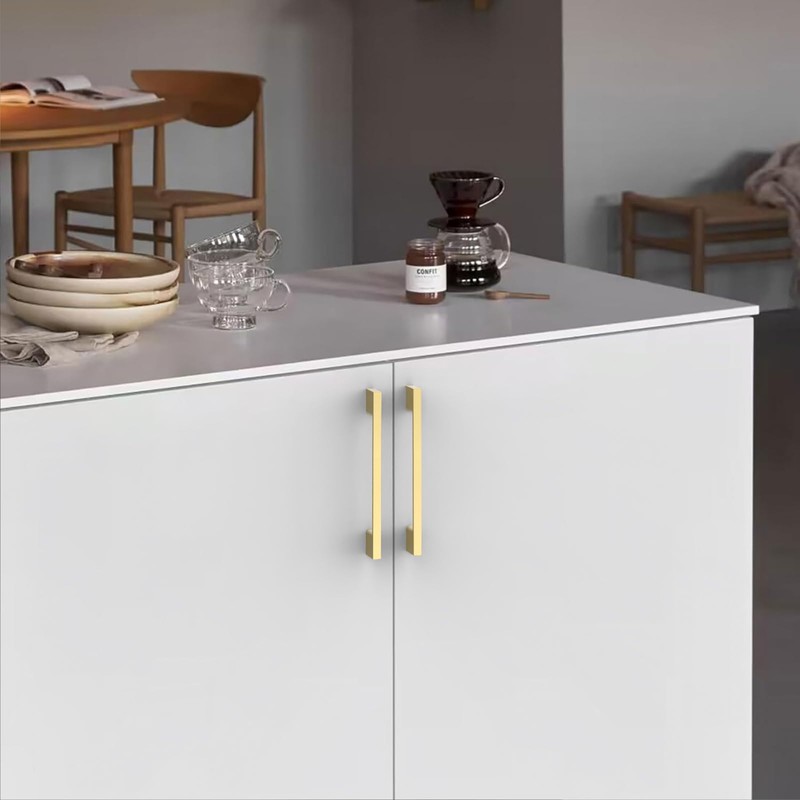 KNOKLOCK 10 Pack 5 Inch(128mm) Kitchen Cabinet Handles Brushed Gold