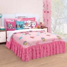 Colchas Elefantito Colcha Unicornio Rosa + Cojin Y Funda Individual Elefantito