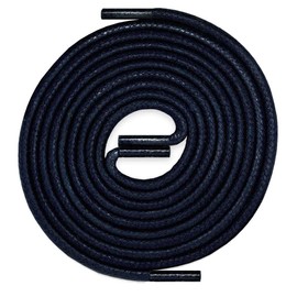 Laccico Finest Waxed Laces – Diameter 2.5 mm – 34 Colours – 45 to 150 cm Premium Grandson – Strong Round Shoe Laces Shoelaces – /100% Cotton Waxed, blue, 90 cm