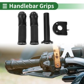 X AUTOHAUX 7/8" 22mm 15/16" 24mm Motorcycle Hand Grips Cover Kit Non Slip Aluminum Alloy Handlebar Cover for Motorcycle Scooter Bicycle ATV Black 1 Set
