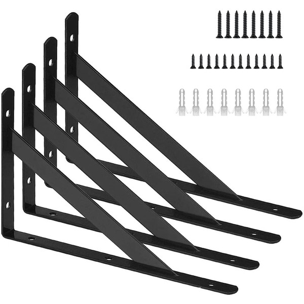 Kersally 6 Inch Shelf Brackets, 4 Pack Heavy Duty L