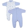 Babyprem Premature Baby Pack of 2 Sleepsuits Clothes 0-7.5lb Blue