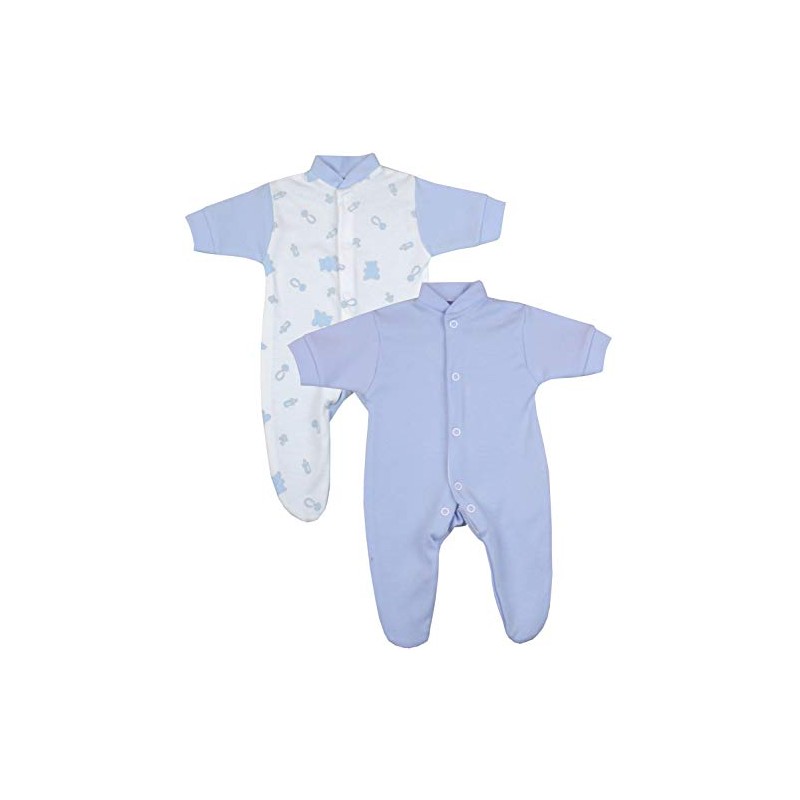 Babyprem Premature Baby Pack of 2 Sleepsuits Clothes 0-7.5lb Blue