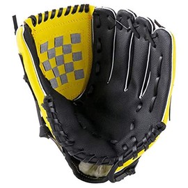 ZYYRSS Sports Softball Glove Left Handed Thickening Pitcher Softball Gloves Baseball Glove for Kids/Youth/Adult,Right Hand Throw (Yellow, 11.5 inch)