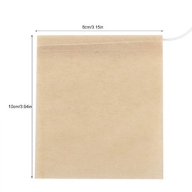 100pcs Unbleached Disposable Tea Bags for Loose Tea, Eco-Friendly Empty Leaf Tea Coffee Herbs Spice Bags Filter Infuser with Drawstring, Natural Material(8 * 10cm)