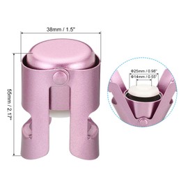 PATIKIL Champagne Stoppers, 2Pcs Stainless Steel Bottle Sealer Champagne Saver with Silicone Leak Proof Keep Fresh for Champagne and Sparkling, Purple