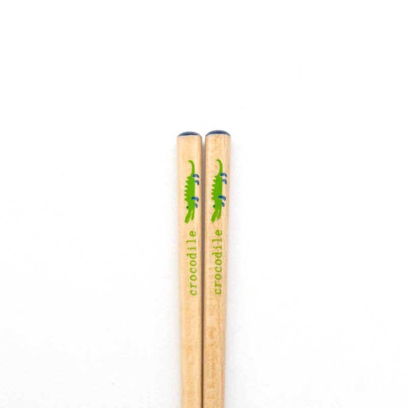 Wakasa Lacquer 264352 Chopsticks for Kids, Mini Zoo, Crocodile, Dishwasher