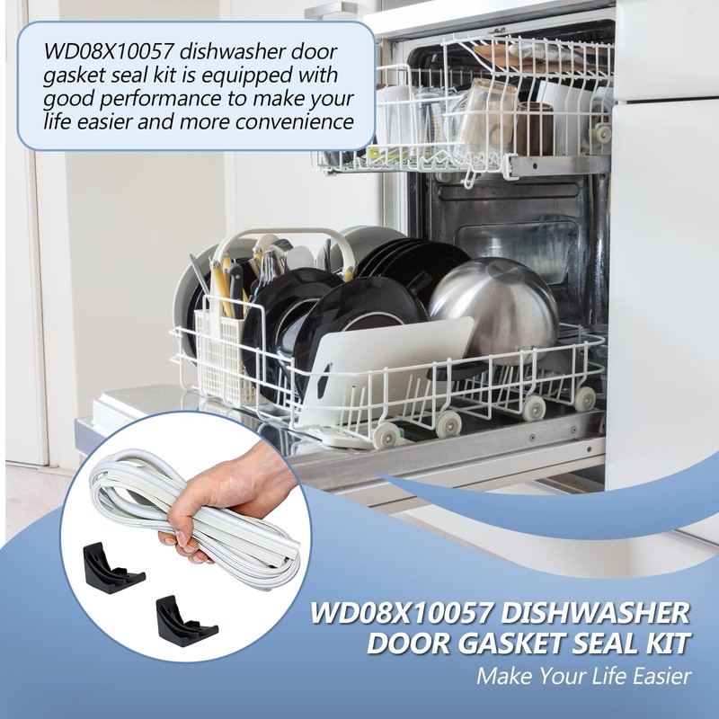 【UPGRADED】WD08X10057 Dishwasher Door Gasket Seal Kit by Cenipar Compatible with
