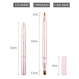 Exquisite Professional Lip Brush Applicators-Retractable Lipstick Brushes- Lipstick Gloss Makeup Brush Tool For Women and Girls (Two-Head)
