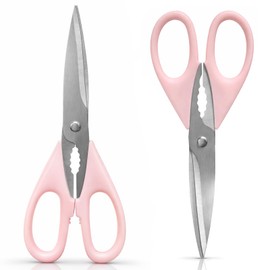 Mnvhoky 2-Pack Pink Kitchen Scissors, Heavy-Duty All-Purpose Meat Shears, Stainless Steel, Dishwasher Safe