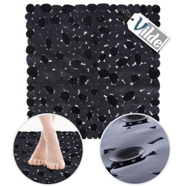 Vilde Bath Mat, Shower Mat, Non-Slip Mat for Bathroom, Shower, Bath, Black, 51 x 51 cm