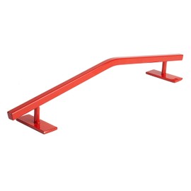 FLVFF Fingerboard Rail Metal Solid Square Steel V Grind Rails Ramp and Skate Parks (R7) (Red)
