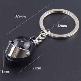 DreamAug 2-Pack Motorcycle Helmet Keychains – 3D Mini Helmet Keyring Set, Black & Silver, Cool Gifts for Bikers, Car Lovers, Birthday & Holiday Gift Ideas
