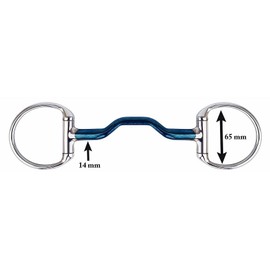 R G EQUESTRIAN TACK Eggbutt Ported Mouth Blue Alloy Bits, Horse Riding Sweet Iron Bit Snaffle Bits (5.00 INCH)