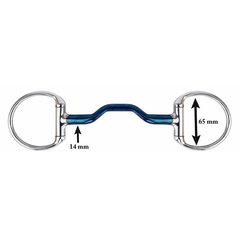 R G EQUESTRIAN TACK Eggbutt Ported Mouth Blue Alloy Bits,