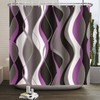 Violet Shower Curtain Grey and Black Striped Minimalist Shower Curtain