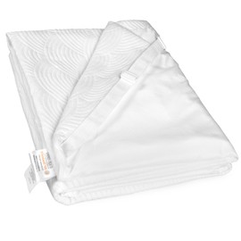 Zenzy 2" Twin Mattress Topper Cover, [Ultra-Soft] Bamboo Zippered Cover, Mattress Protector [with Adjustable Straps] [Washable] Cover for Mattress Topper- Only Cover