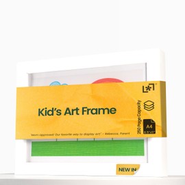 Artkiddo 8.5×11 Kids Art Frame - Front Loading Kids Artwork Frames Changeable - Holds 250 Artworks - Ideal for Magazines, Family Photos, Kids' Artwork, Certificates & More! White