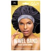 Donna Gorro Satén Sedoso Banda Joya Mujer Ducha Seda Dormir Cabello Talla Color Negro Unidad