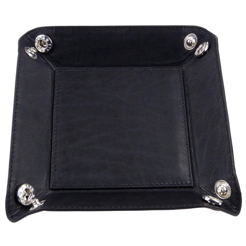 Oakridge Leather Men's Change Coin/Tidy Tray - Black