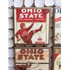Ohio State vintage program cover coasters with gold trim
