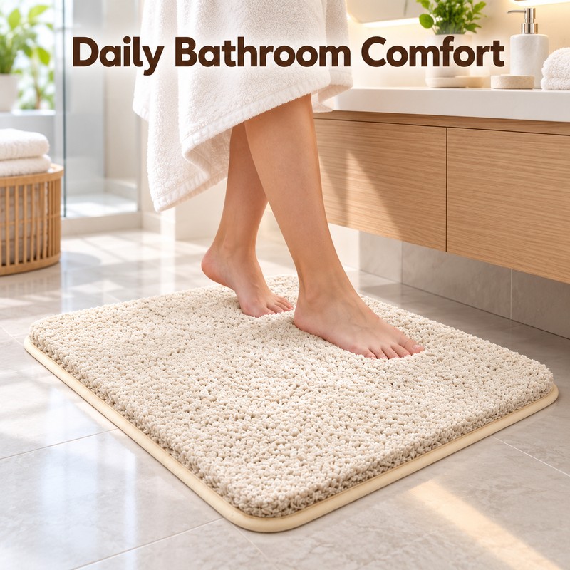 50cm x 80cm Water Absorbent Non-Slip Bathroom Mat – Thick
