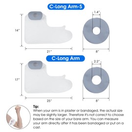 COMFYTHERA Waterproof Arm Cast Cover for Shower Wound Protector Bath Adult Watertight Cast Bag Showering for Surgery Bandage Broken Hand,Wrist,Finger, Elbow Reusable Durable (C-Long Arm-S)