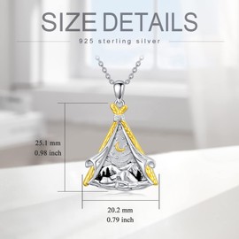 MISTBEE Tent Mountain Necklace Sterling Silver Nature Pendant Jewelry for Hikers,Campers,Skiers,Climbers,Nature Lovers Gifts