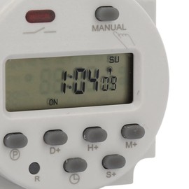 Mini Programmable Timer Switch 1 Second to 168 Hours Electronic Automatic Time Control 5V 12V 24V 110V 220V Digital Wall Panel Mount Timer (220V AC)