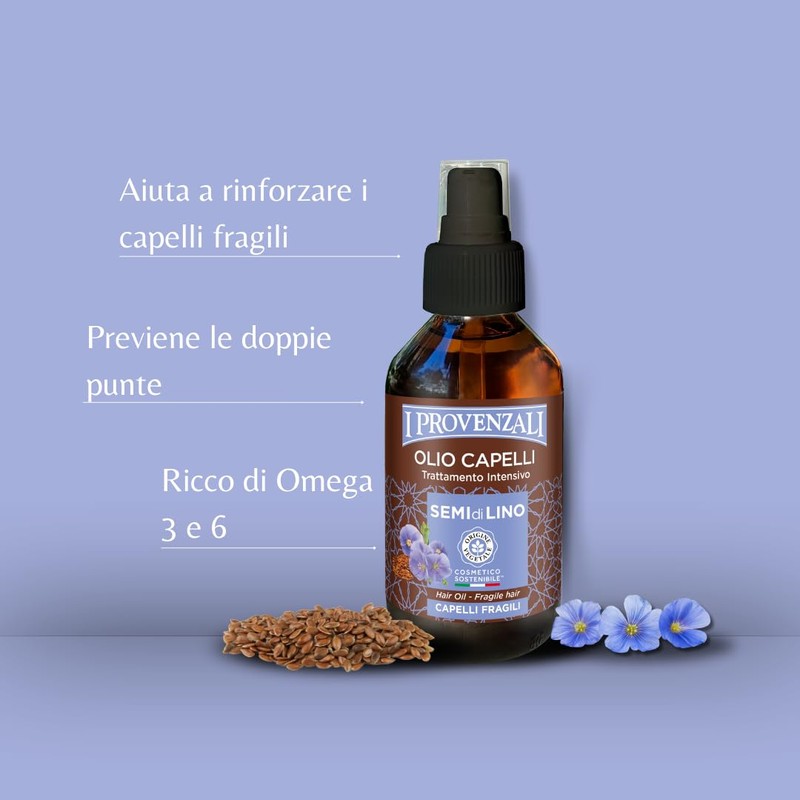I Provenzali Linseed Oil, Intensive Care for Brittle Hair, 100