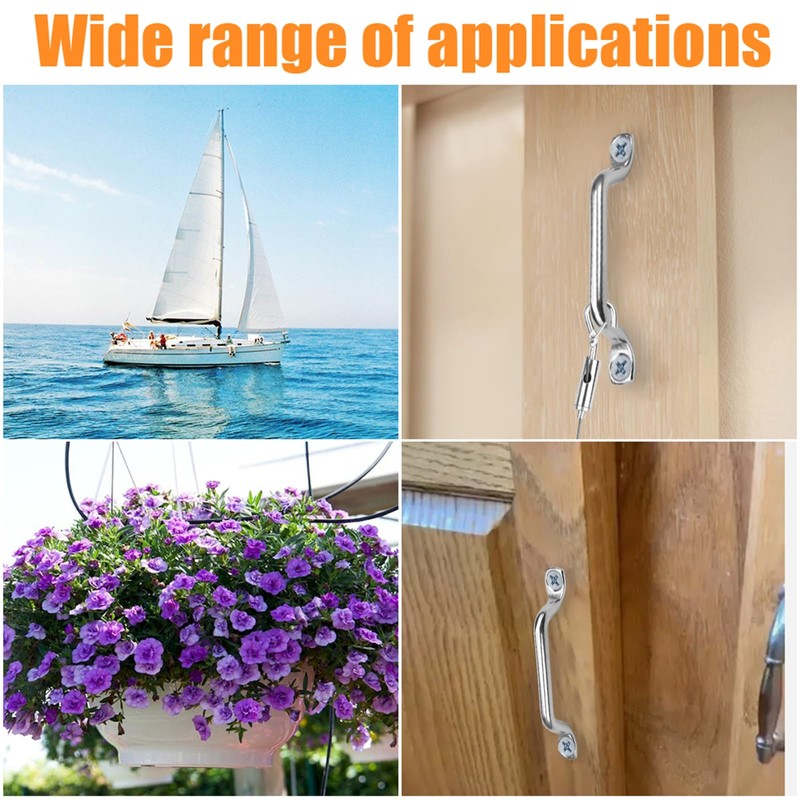 Pack of 10 Boat Top Pad Eye, Kayak Strap Ramps