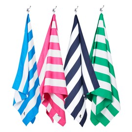 Dock & Bay Beach Towel - Quick Dry, Sand Free - Compact, Lightweight - 100% Recycled - Includes Bag - Cabana - Set G (4), Extra Large (200x90cm, 78x35)