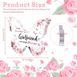 Sekonow Romantic Butterfly Girlfriend Birthday Gifts Acrylic Plaque, I Love You Valentines Day, 5x3.7x0.5in