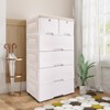 5 Tier Plastic Drawers Dresser Vertical Storage Tower with 6