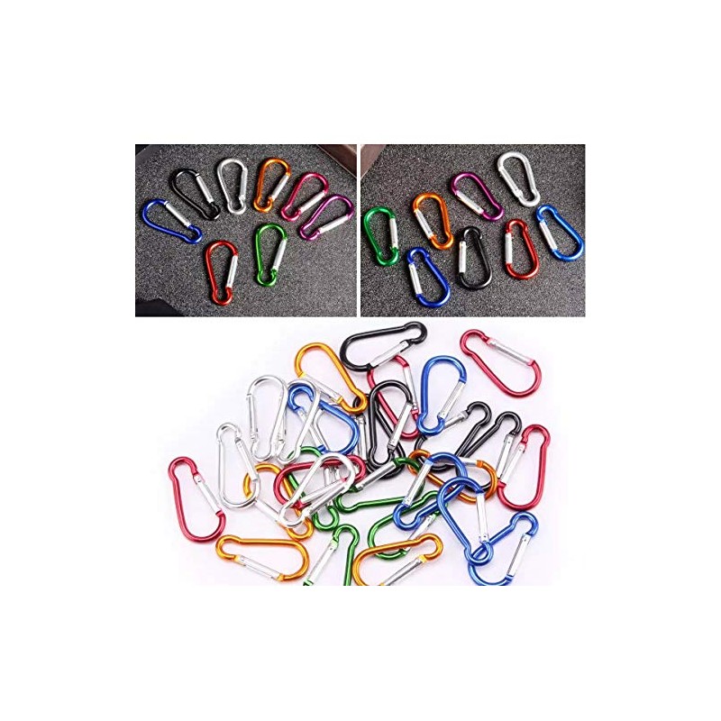 Merrowstore Carabiner, Aluminum, 10 Pieces, Gourd Shape, Length 1.8 inches
