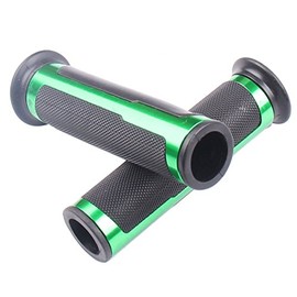MotorToGo 7/8" Open End Green Motorcycle CNC Aluminum Handlebar Gel Grips for 2015 Yamaha YZF R6 YZF R6