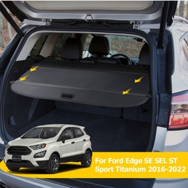 AUXMART Cargo Cover for Ford Edge SE SEL ST Sport Titanium 2016-2022 Cargo Rear Cover Trunk Retractable Shielding Shade for Ford 2017 2018 2019 2020 2021
