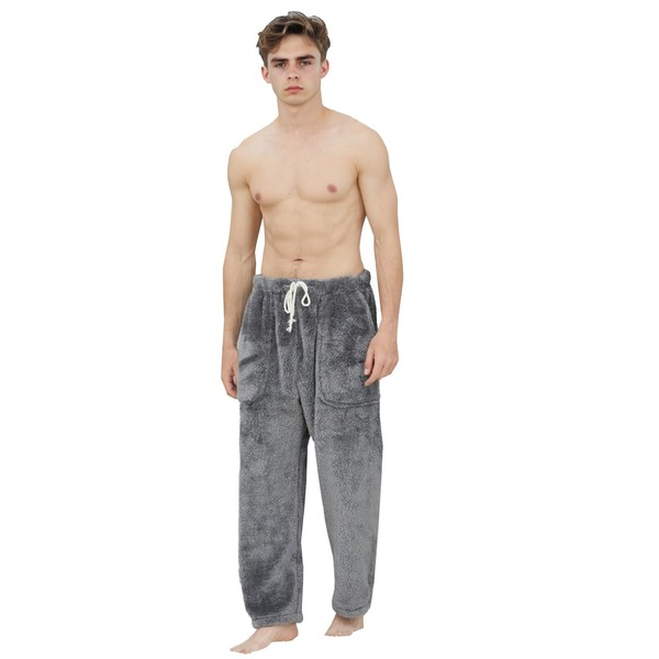 SANGTREE Mens Fleece Pajama Pants Pj Pants for Men Thick