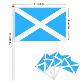 30 Pcs Scotland Hand Waving Flags Bunting Flags,UK Great Britain Small Stick Flags Indoor Outdoor for Anniversary Street Parades Royal 2022 World Cup Party Decoration
