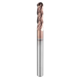 HARFINGTON Ball Nose End Mill 4 Flute 3/16" Diameter 3/16" Shank Tungsten Carbide TiAlN Coated Spiral CNC Router Bits 3/4" Cutting Length Single End Ball for Carving Engraving Grinding