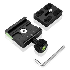 UTEBIT 50mm Quick Release Clamp Quick Release Plate Set Compatible with Arca Swiss Standard 1/4 Screw with Arca Swiss Compatibility Includes Three Levels Compatible with Tripods/Ball Heads/Heads etc