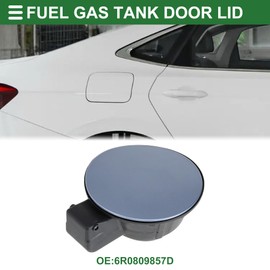 Motoforti Fuel Tank Door Cap for Volkswagen Polo 2011-2018 Fuel Filler Flap Cover Clip Type No.6R0809857D Dark Gray ABS