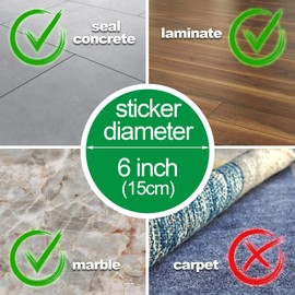 30pcs 6 Inch Classroom Floor Dots Floor Stickers, PAGOW Waterproof Multi-Color Classroom Spots Stickers Markers, for Preschool Kindergarten Classroom (Dot Diameter : 15 cm)