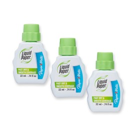 Paper Mate Liquid Paper Fast Dry Correction Fluid, 22 ml, 3 Count | Paper Mate