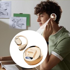 Open Ear Headphones, Noise Canceling Headset Sports Earphones, Wireless Earbuds with Mic, Flexible Earhooks for Sports