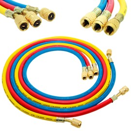 Air Conditioning Filling Hose Set of 3 R410a/R32 1.5 m 1/4 SAE 5/16 Suitable for Filling Split Air Conditioners